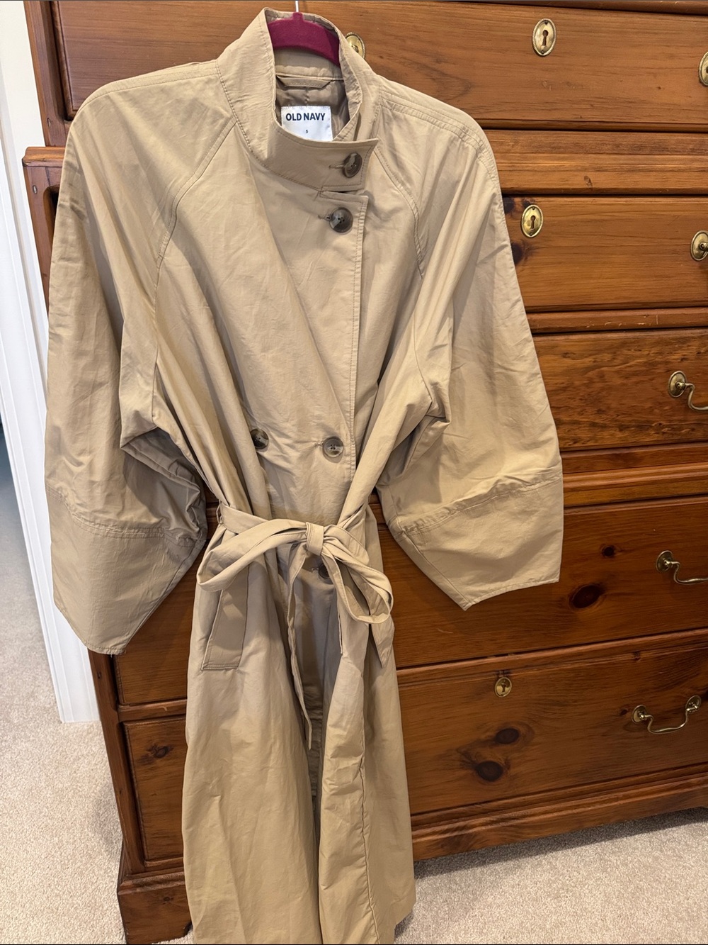 NWT Old Navy Beige Trench Coat with Tie Belt